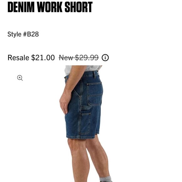 Blue Carhartt Denim Work Shorts Men's Size 38 Classic Cargo Shorts, Jorts Y2K - Picture 8 of 8
